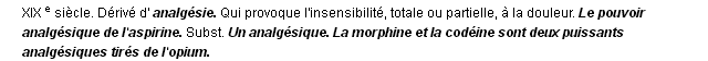 analgésique définition analgésique définition