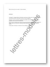 lettre de type Réponse à une convocation - réponse négative