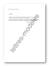 lettre de type Report de la cérémonie