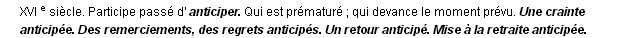 anticip dfinition