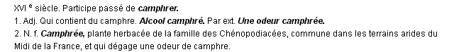 camphr dfinition