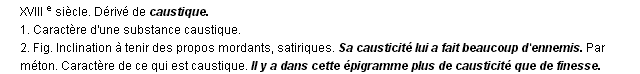 causticit dfinition