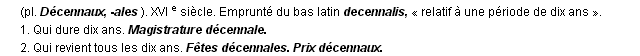 dcennal dfinition