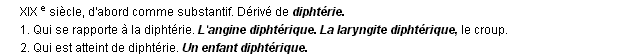 diphtérique définition diphtérique définition