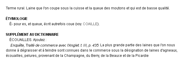 écouailles définition écouailles définition