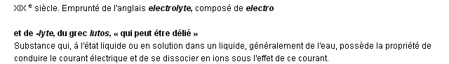électrolyte définition électrolyte définition