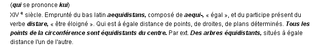 quidistant dfinition