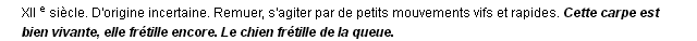 frétiller définition