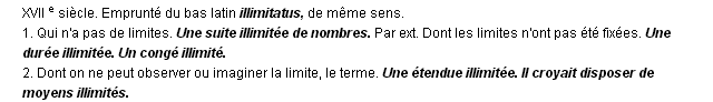 illimit dfinition