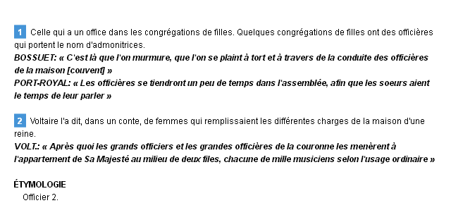officière définition officière définition