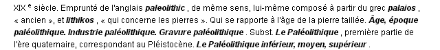 palolithique dfinition