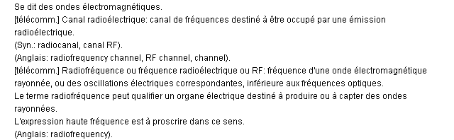 radiolectrique dfinition