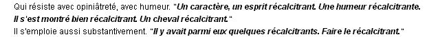 rcalcitrant dfinition