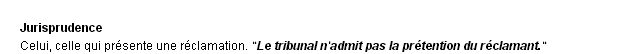 réclamant définition
