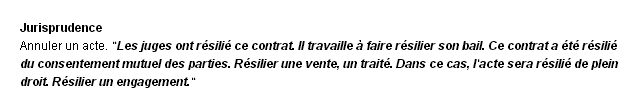 résilier définition