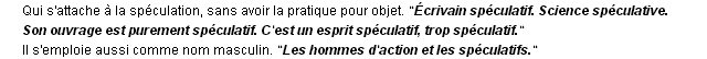 spéculatif définition spéculatif définition