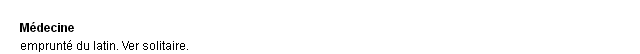 ténia définition