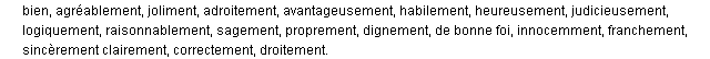 honnêtement synonymes honnêtement synonymes