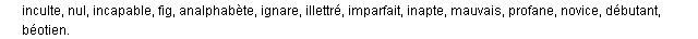 incompétent synonymes incompétent synonymes