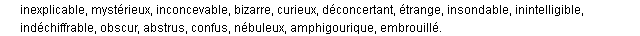 incompréhensible synonymes incompréhensible synonymes