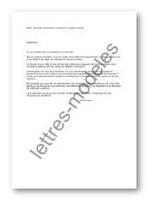 Modèle et exemple de lettres type : Demande informations Modèle et exemple de lettres type : Demande informations