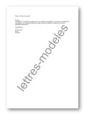 Modèle et exemple de lettres type : Mail - certificat de 