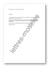 Modèle et exemple de lettres type : Résiliation du contrat 